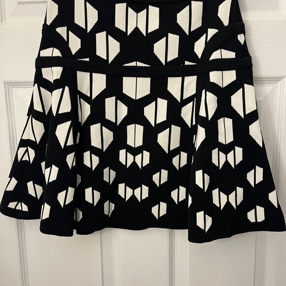 Diane Von Furstenberg Mini Geometric Black and White Skirt Small - Picture 6 of 7